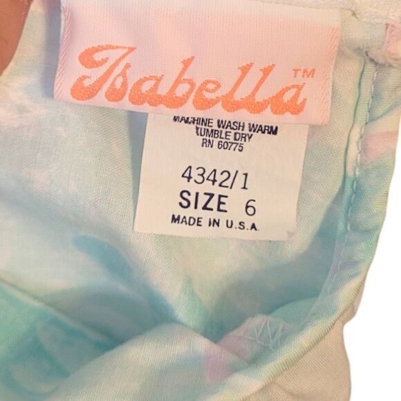 Vintage Isabella Pastel Tiered Skirt Ruffle Dress - Picture 3 of 7